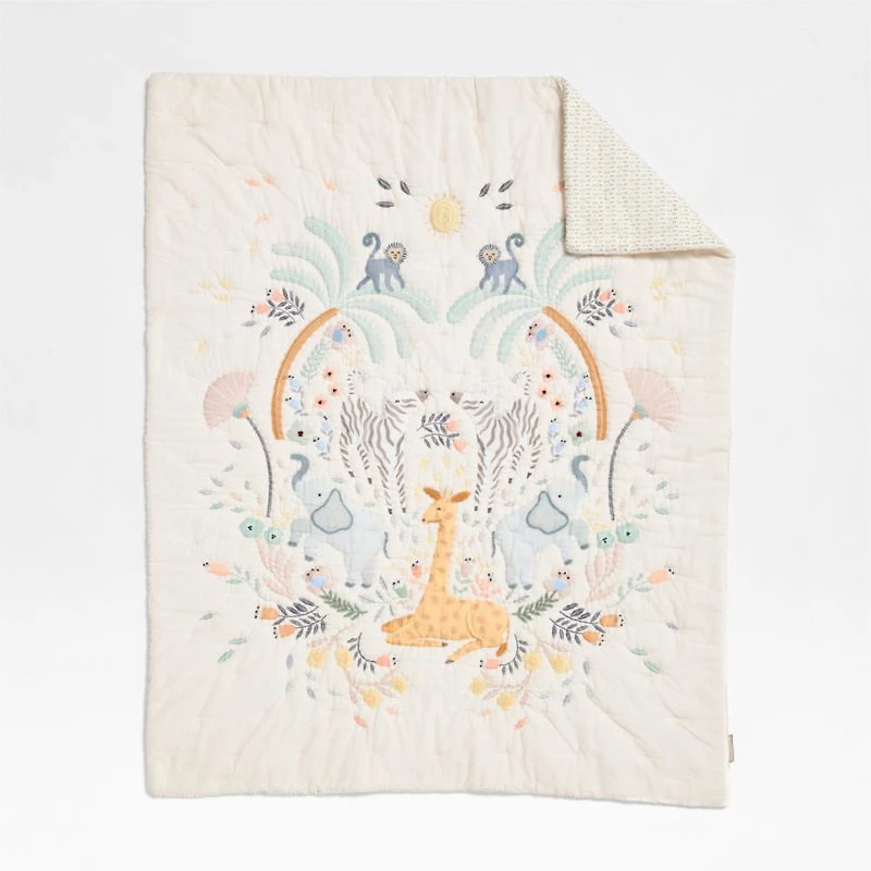 Sweet Savannah Organic Cotton Baby Crib Quilt