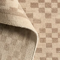 Sydney Wool Checker Taupe Handknotted Area Rug 8'x10'