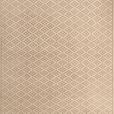 Sydney Wool Checker Taupe Handknotted Area Rug 8'x10'