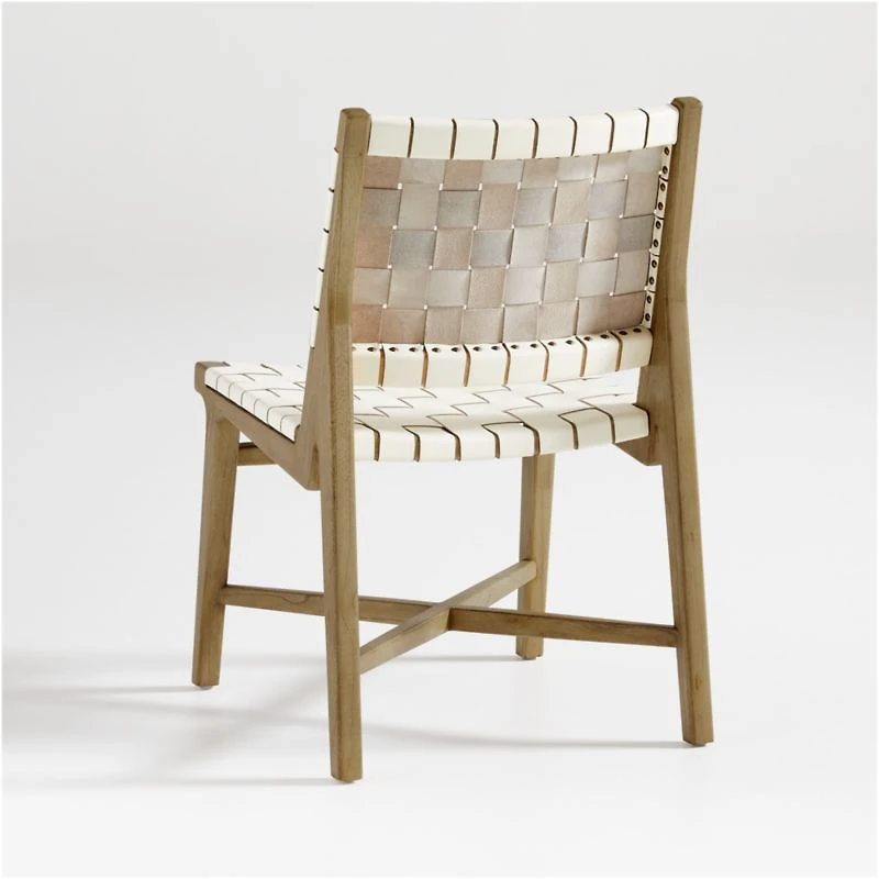 Taj White Leather Side Chair