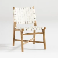 Taj White Leather Side Chair