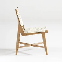 Taj White Leather Side Chair