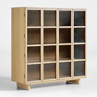 Tansu 48" Glass and Oak Storage Display Cabinet
