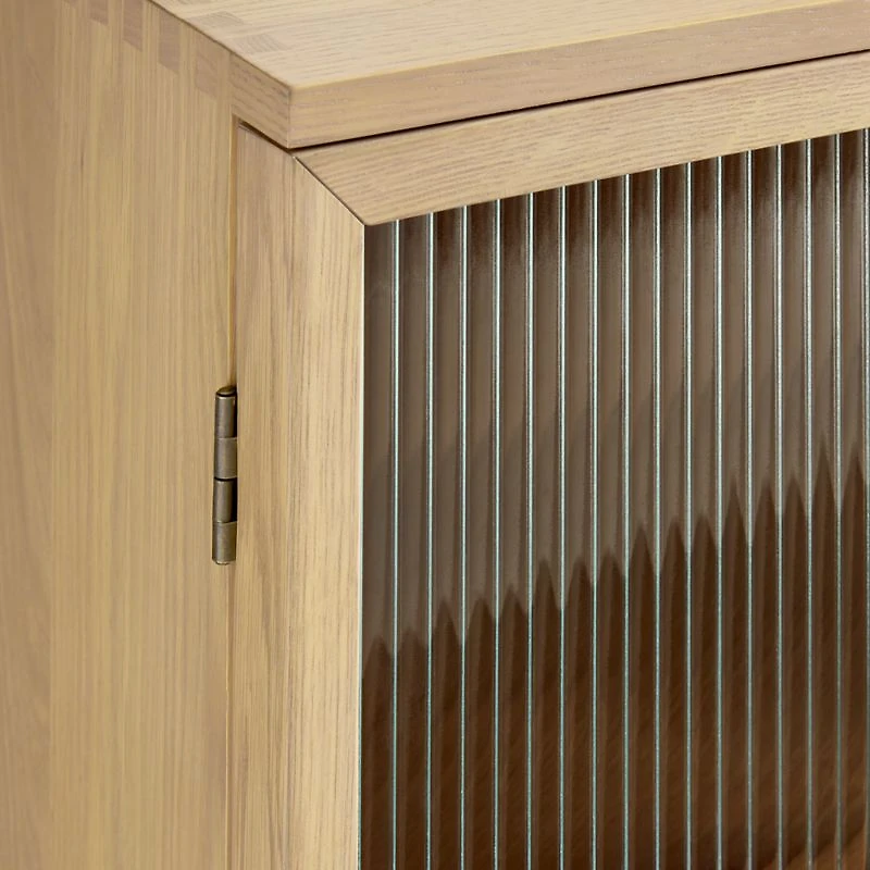 Tansu 48" Glass and Oak Storage Display Cabinet