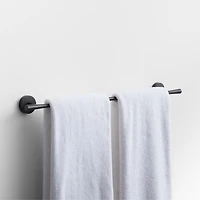 Tapered Matte Black Bath Towel Bar 24"
