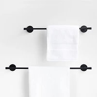 Tapered Matte Black Bath Towel Bar 24"