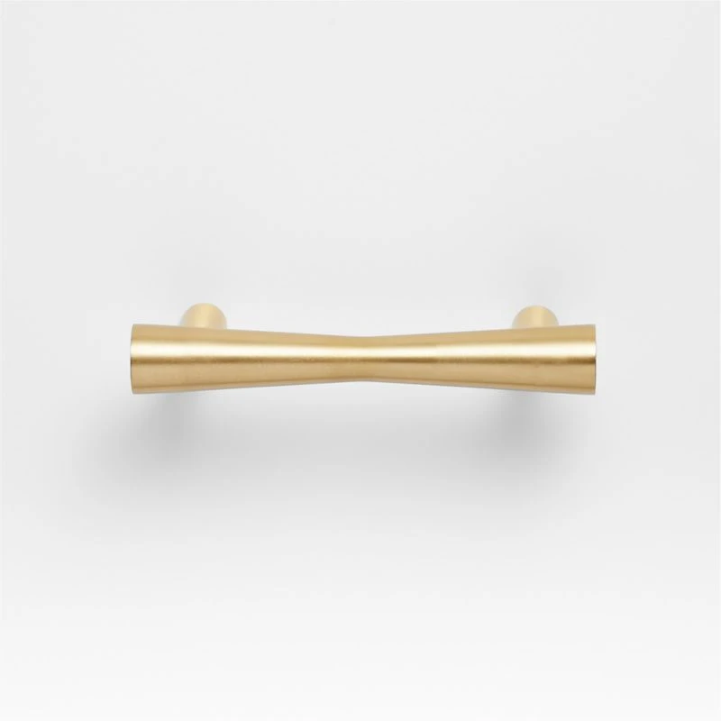 Tapered 3" Brushed Brass Cabinet Drawer Bar Pull