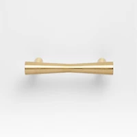 Tapered 3" Brushed Brass Cabinet Drawer Bar Pull