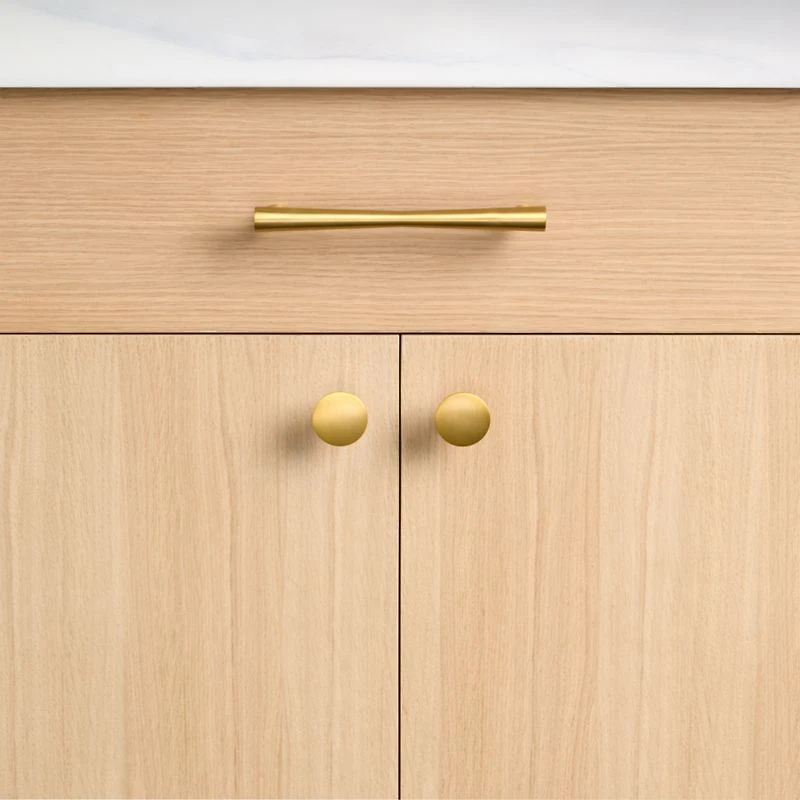 Tapered 3" Brushed Brass Cabinet Drawer Bar Pull