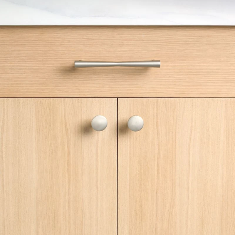 Tapered 4" Brushed Nickel Cabinet Drawer Bar Pull