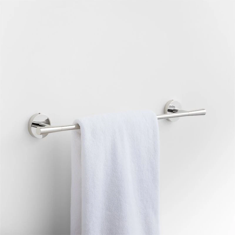 Tapered Polished Chrome Bath Towel Bar 18"