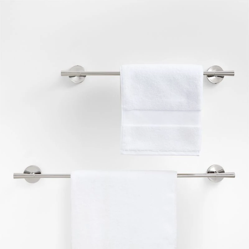 Tapered Polished Chrome Bath Towel Bar 18"