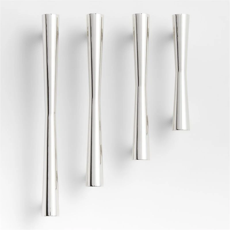 Tapered 4" Polished Chrome Cabinet Drawer Bar Pull