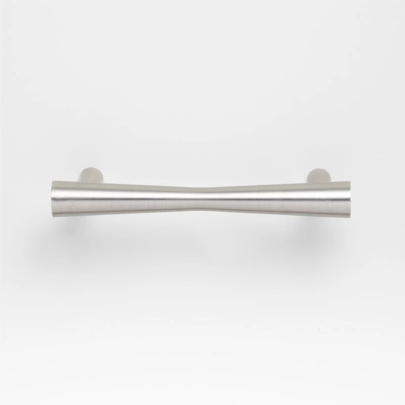 Tapered 4" Brushed Nickel Cabinet Drawer Bar Pull