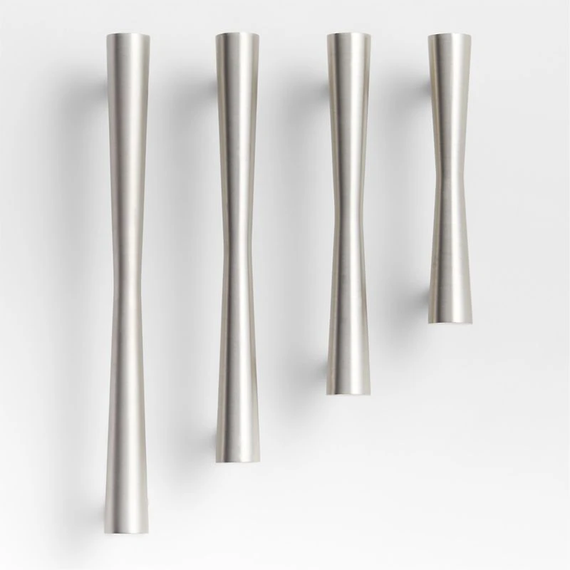 Tapered 4" Brushed Nickel Cabinet Drawer Bar Pull