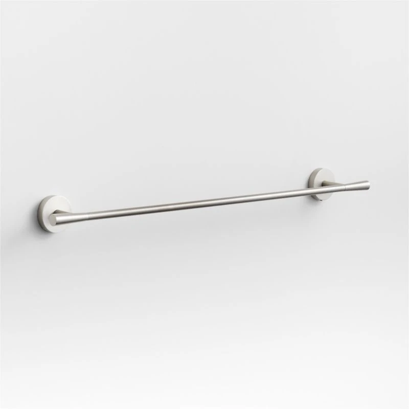 Tapered Brushed Nickel Bath Towel Bar 24"
