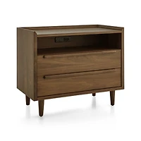 Tate 32" Walnut Charging Nightstand
