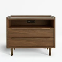 Tate 32" Walnut Charging Nightstand