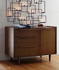 Tate 45.5" Walnut 3-Drawer Dresser