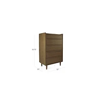 Tate 32" Black 5-Drawer Tall Dresser