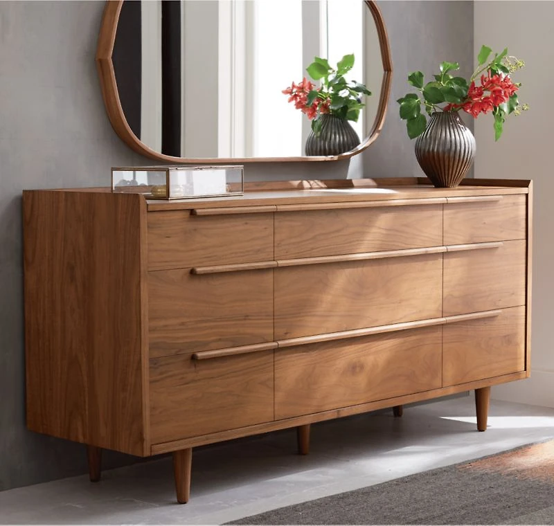 Tate 68" Walnut 9-Drawer Dresser