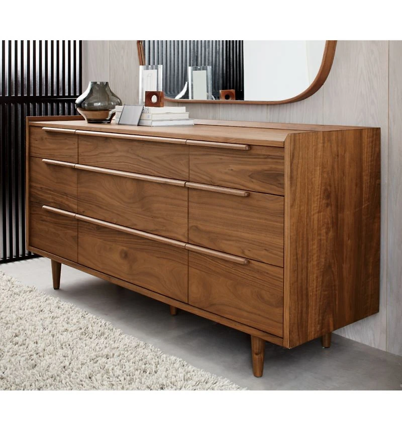 Tate 68" Walnut 9-Drawer Dresser