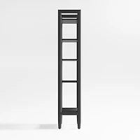 Tate 22" Black Wood 5-Shelf Narrow Bookshelf
