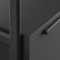 Tate 36" Black Wood 3-Shelf Storage Bookcase Cabinet