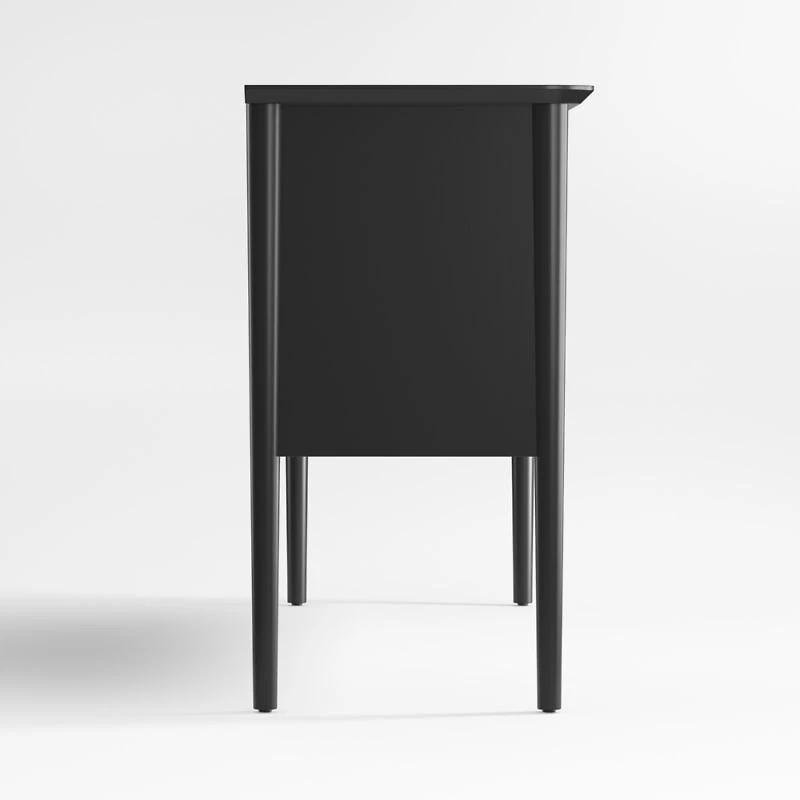 Tate 62" Black Wood Midcentury Credenza