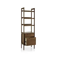 Tate Walnut Bookcase File Cabinet