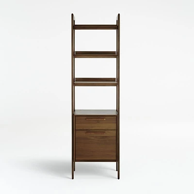 Tate Walnut Bookcase File Cabinet