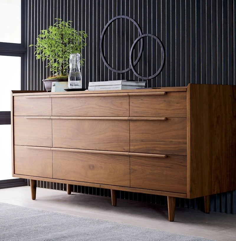 Tate 68" Walnut 9-Drawer Dresser