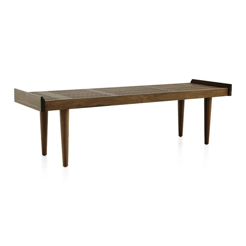 Tate 54" Walnut Slatted Bench