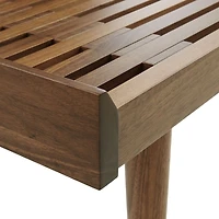 Tate 54" Walnut Slatted Bench