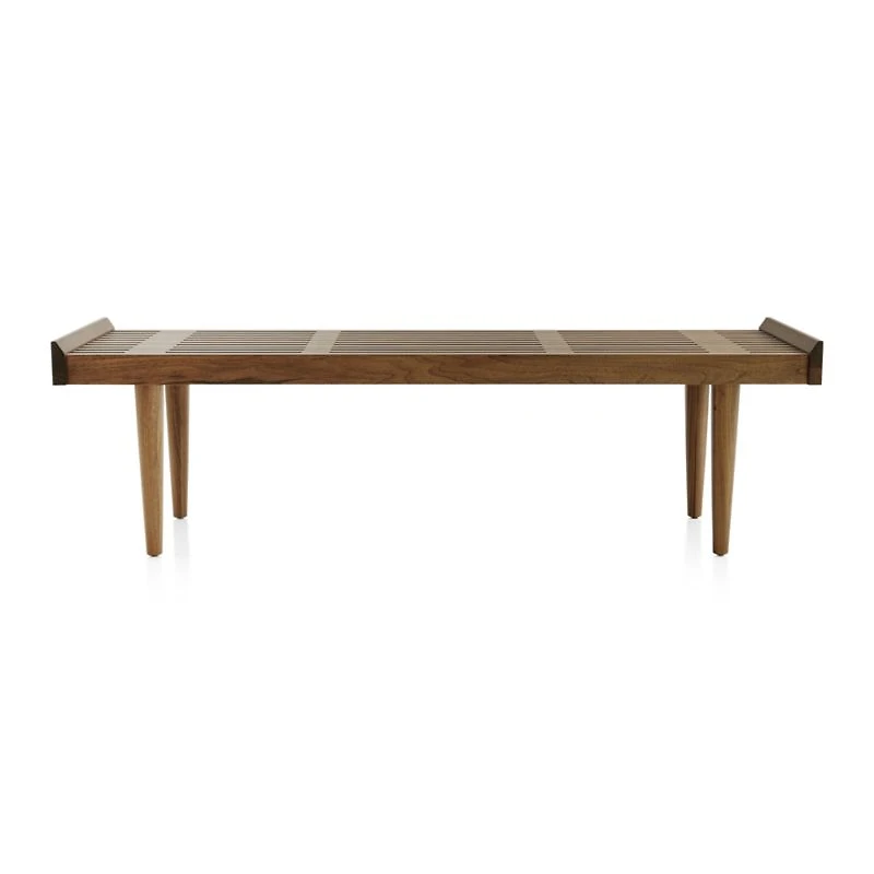 Tate 54" Walnut Slatted Bench