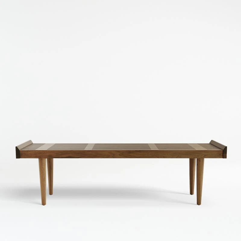 Tate 54" Walnut Slatted Bench