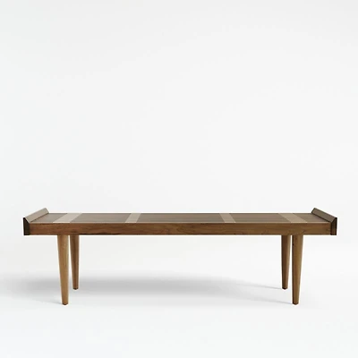Tate 54" Walnut Slatted Bench