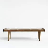 Tate 54" Walnut Slatted Bench