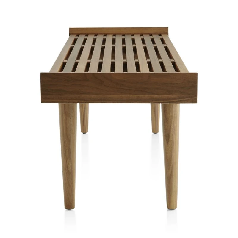 Tate 54" Walnut Slatted Bench
