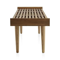 Tate 54" Walnut Slatted Bench