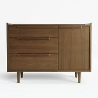 Tate 45.5" Walnut 3-Drawer Dresser