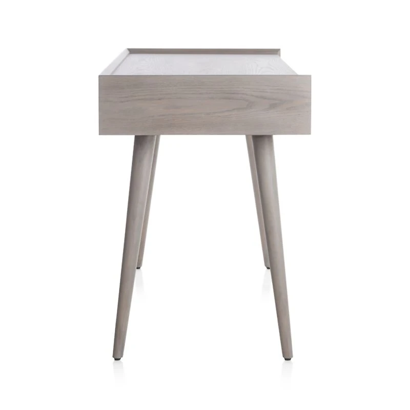 Tate 48" Stone Grey Wood Desk with Outlet
