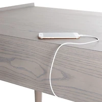 Tate 48" Stone Grey Wood Desk with Outlet