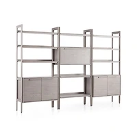 Tate Stone Bookcase Bar with 2 Bookcase Cabinets