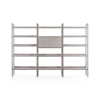 Tate Stone Bookcase Bar with 2 Wide Bookcases