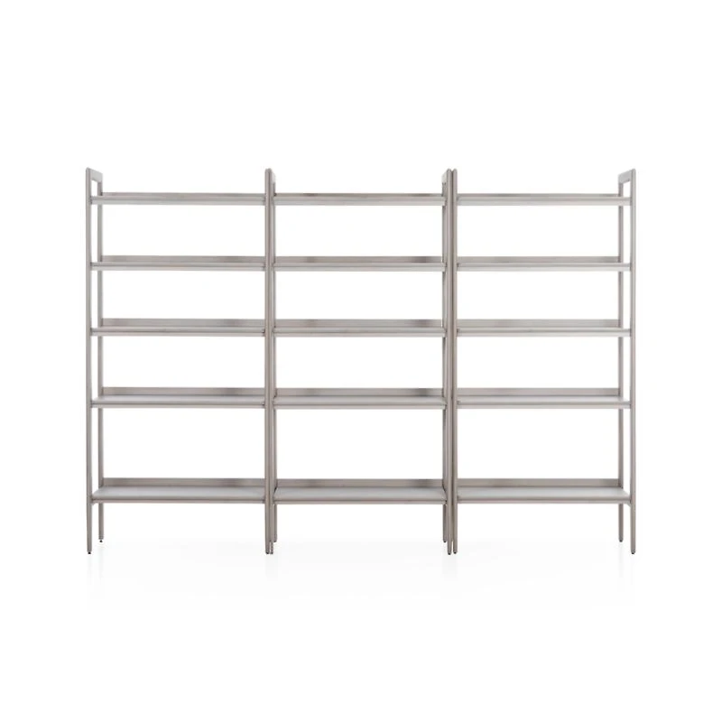Tate Stone Wide Bookcases, Set of 3