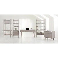 Tate 48" Stone Grey Wood Desk with Outlet