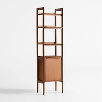 Tate Walnut Wood Bathroom Storage Tower