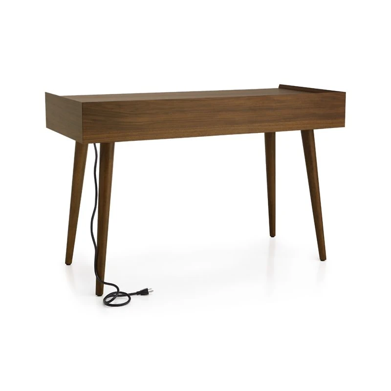 Tate 48" Walnut Desk with Outlet