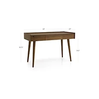 Tate 48" Stone Grey Wood Desk with Outlet